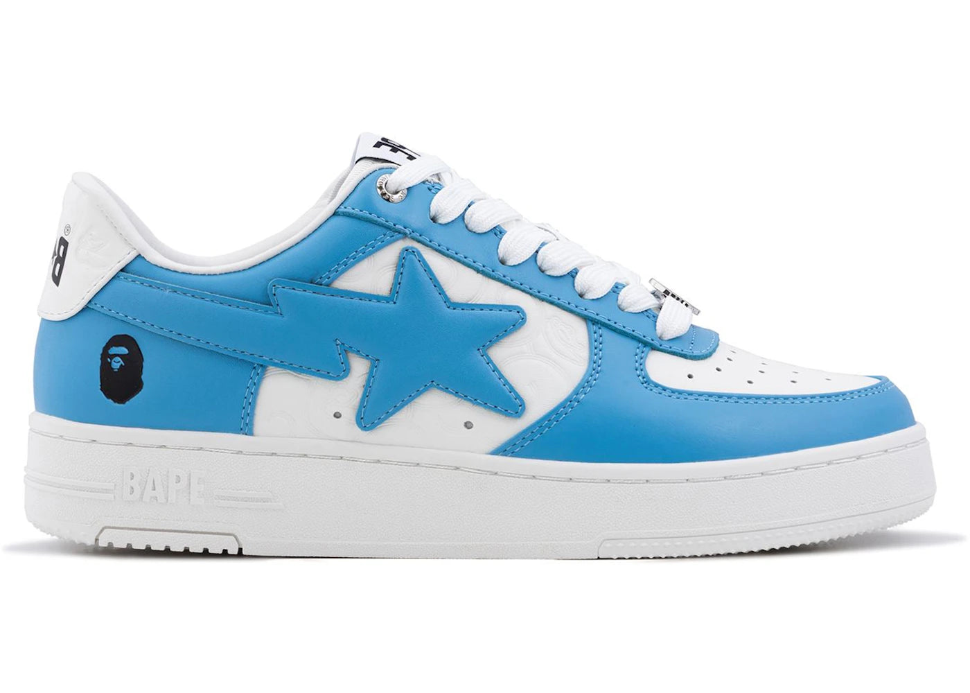 A Bathing Ape Bape Sta Low #3 White Blue Cloud Camo - vue 360