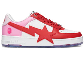 A Bathing Ape Bape Sta OS White Pink Red - authentic BAPE sneakers