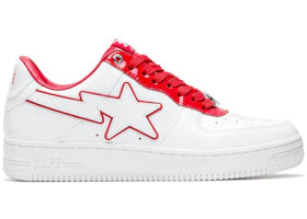 A Bathing Ape Bape Sta Patent Leather White Red - vue 360