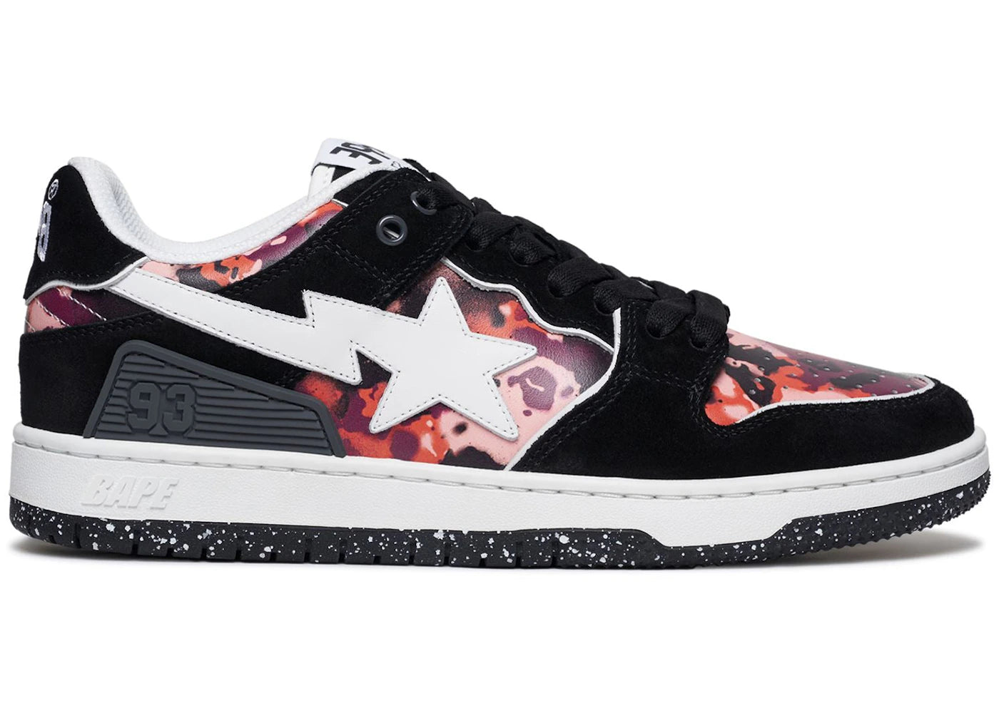 A Bathing Ape Sk8 Sta #3 Map Camo Black Red - vue secondaire A
