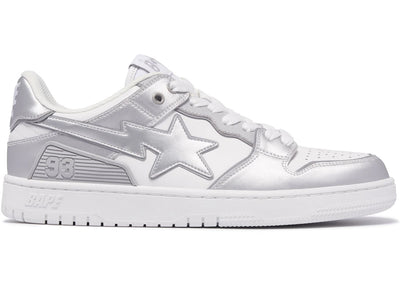 A Bathing Ape Sk8 Sta #4 White Silver