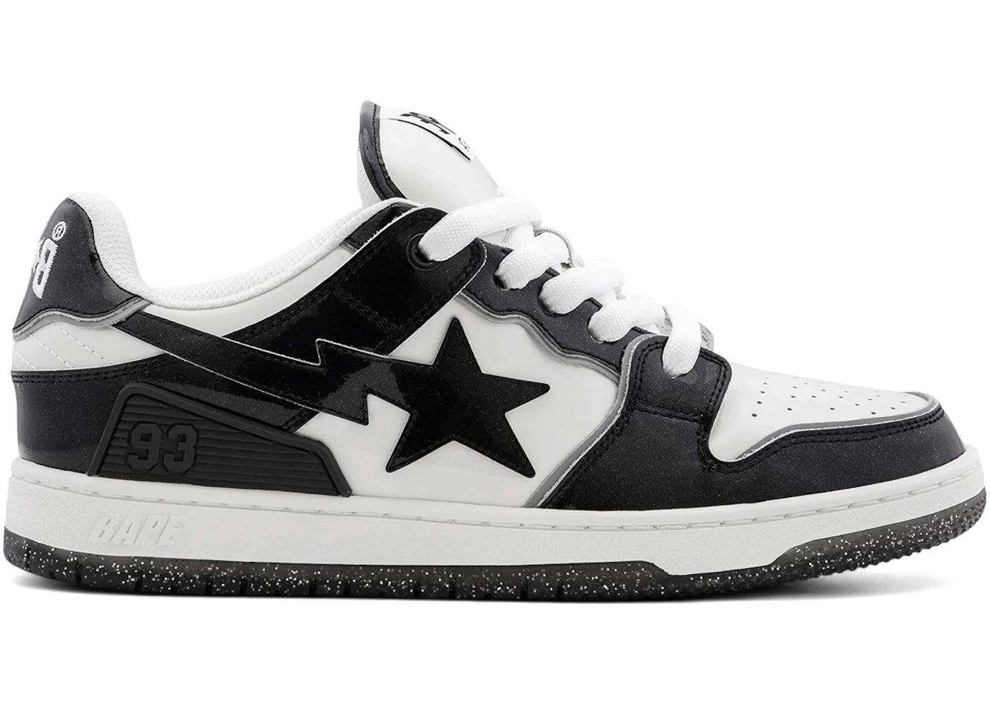 A Bathing Ape Sk8 Sta Bold #1 Black White - vue 360