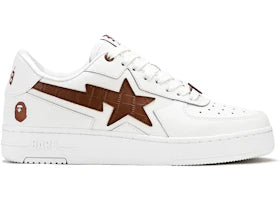 A Bathing Ape Sta Icon #1 White Brown Croc - vue 360
