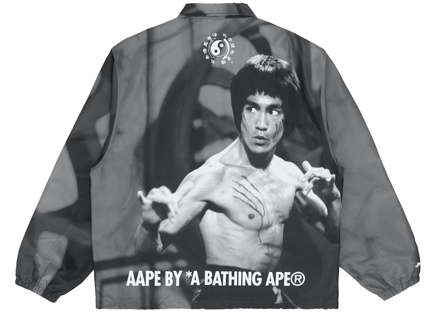 BAPE x Bruce Lee Coach Jacket Black White - vue secondaire B