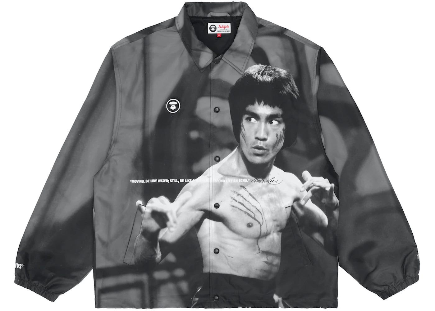 BAPE x Bruce Lee Coach Jacket Black White - vue secondaire A