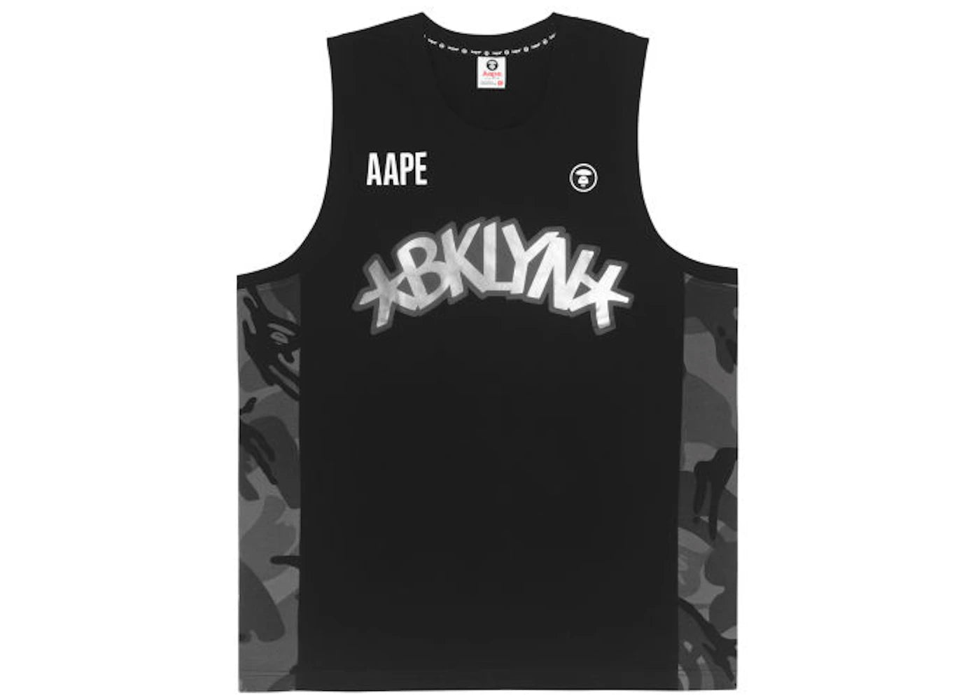 BAPE x NBA Style Ape Face Blooklyn Nets Basketball Tank Top Black - vue secondaire A