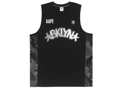 BAPE x NBA Style Ape Face Blooklyn Nets Basketball Tank Top Black - product view 2