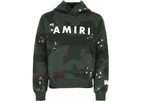 AMIRI Army Logo Hoodie Camo - vue 360