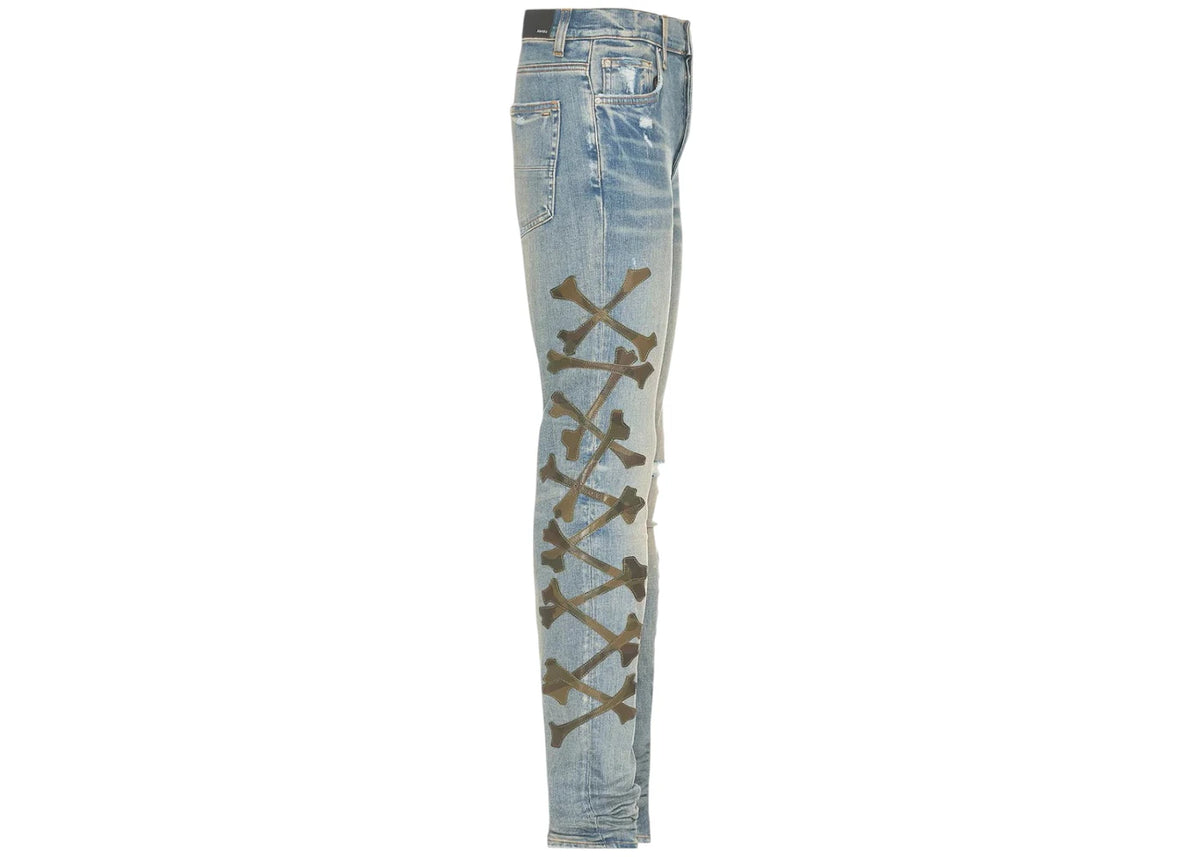 AMIRI Camo Bones Denim Jean Clay Indigo - vue secondaire B
