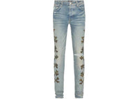 AMIRI Camo Bones Denim Jean Clay Indigo