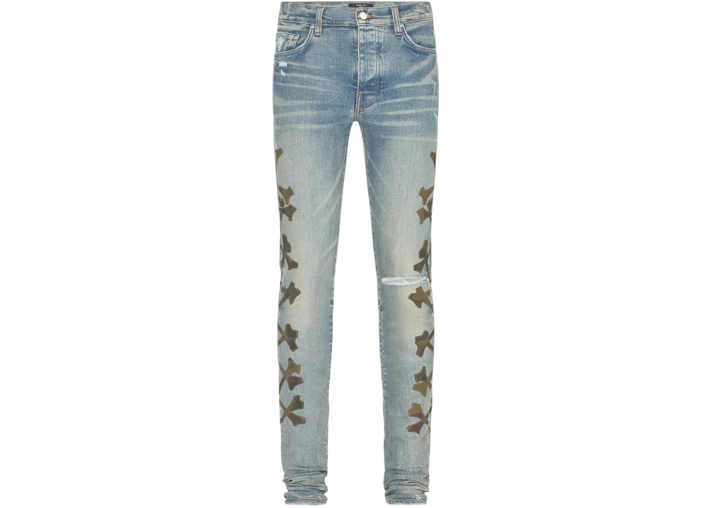 AMIRI Camo Bones Denim Jean Clay Indigo - vue secondaire A