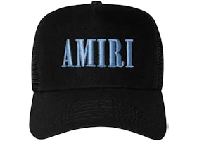 AMIRI Core Logo Trucker Cap Black/Dusty Blue - vue 360
