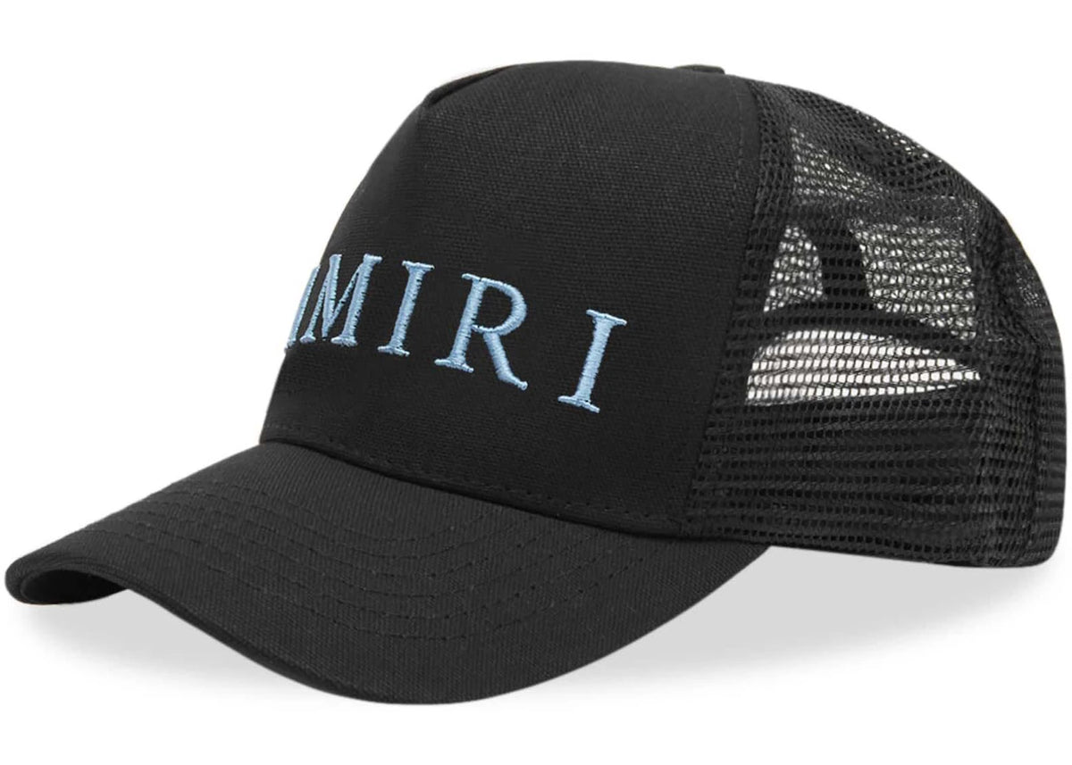 AMIRI Embroidered Logo Trucker Cap Black/Carolina Blue - vue secondaire A