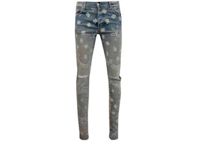 AMIRI Flocked Paisley Bandana Jeans Indigo Blue