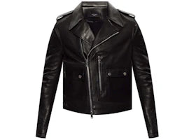 AMIRI Leather Biker Jacket Black - vue 360