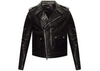 AMIRI Leather Biker Jacket Black