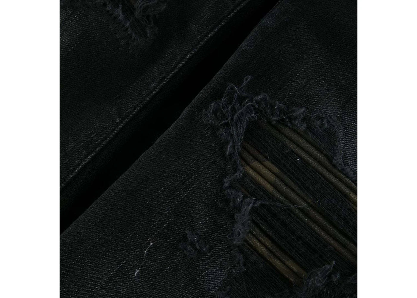 AMIRI Leather Camo MX1 Jeans Aged Black - vue secondaire B