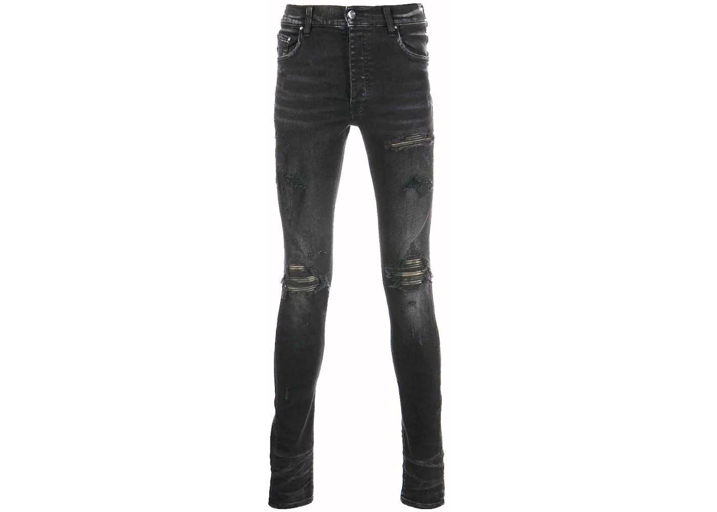 AMIRI Leather Camo MX1 Jeans Aged Black - vue 360