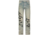 AMIRI Leather Star Straight Jeans Clay/Indigo