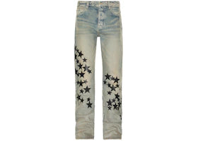 AMIRI Leather Star Straight Jeans Clay/Indigo