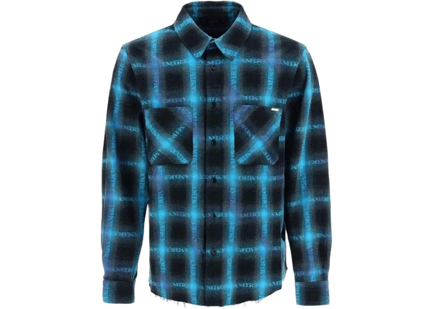 AMIRI Long Sleeve Plaid Shirt Blue - vue secondaire A