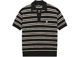 AMIRI MA Stripe Knit S/S Polo Sweater Black - authentic AMIRI apparel
