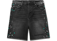 AMIRI Paint Splatter Denim Shorts Black