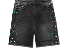 AMIRI Paint Splatter Denim Shorts Black