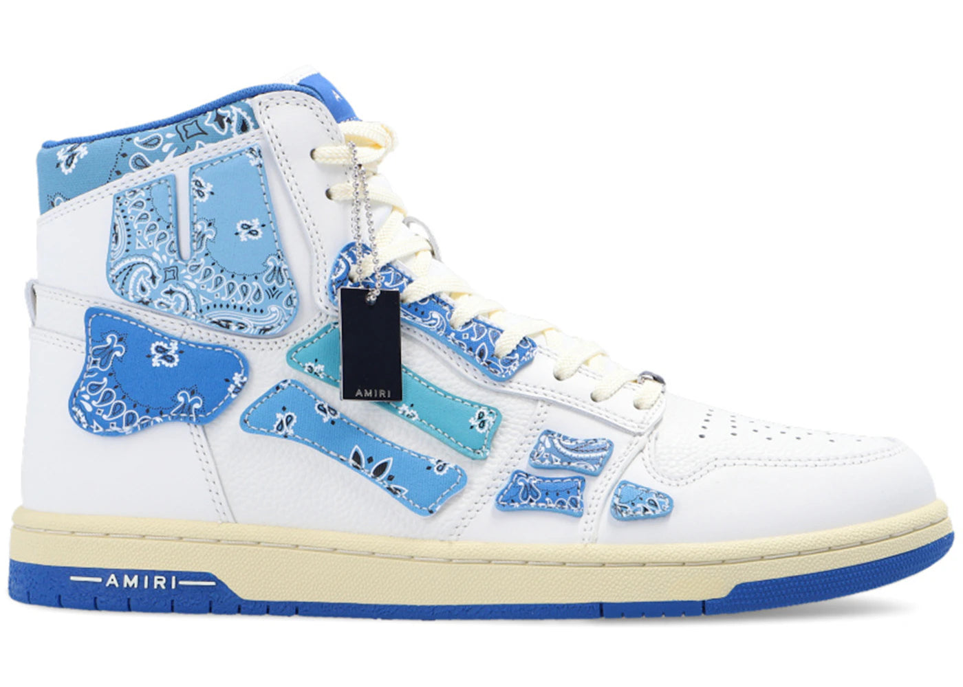 AMIRI Skel Top Hi Bandana White Blue - vue secondaire A