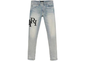 AMIRI Staggered Logo Skinny Jean Antique Indigo Black - vue 360