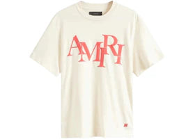 AMIRI Staggered Tee Birch White - vue 360