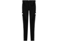 AMIRI Striped Logo-Print Jeans Black/White