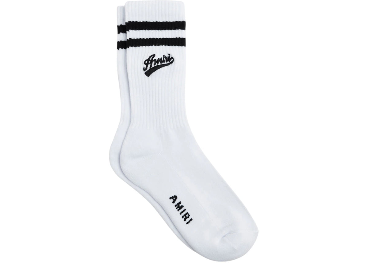 AMIRI Varsity Script Sock White - vue 360