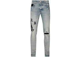 AMIRI x Wes Lang Reaper Logo Jean Clay Indigo - vue 360