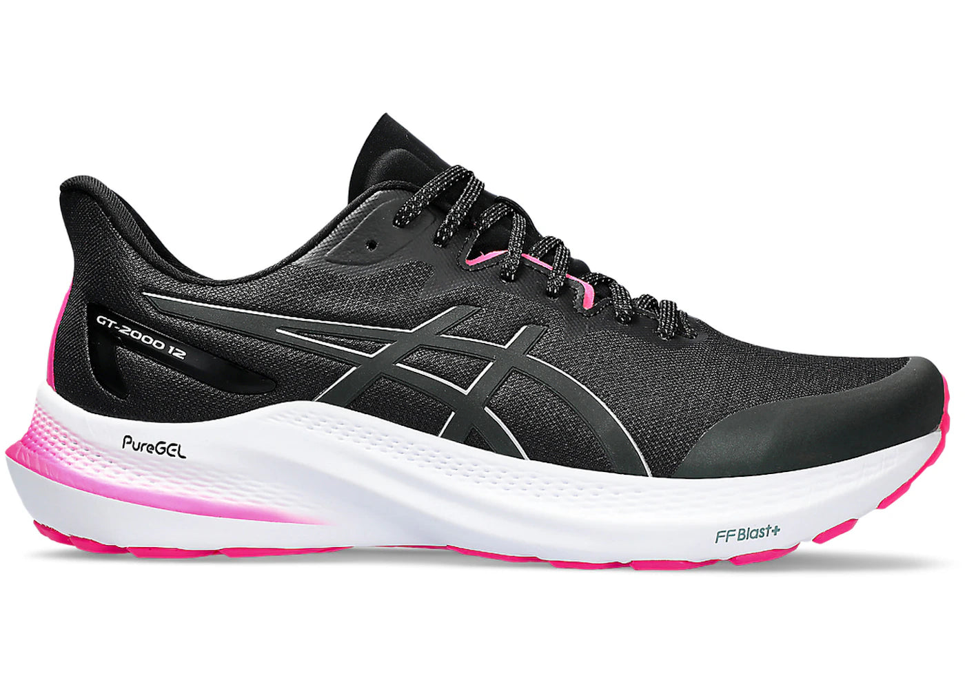 ASICS GT-2000 12 Lite-Show Black Pure Silver - vue 360
