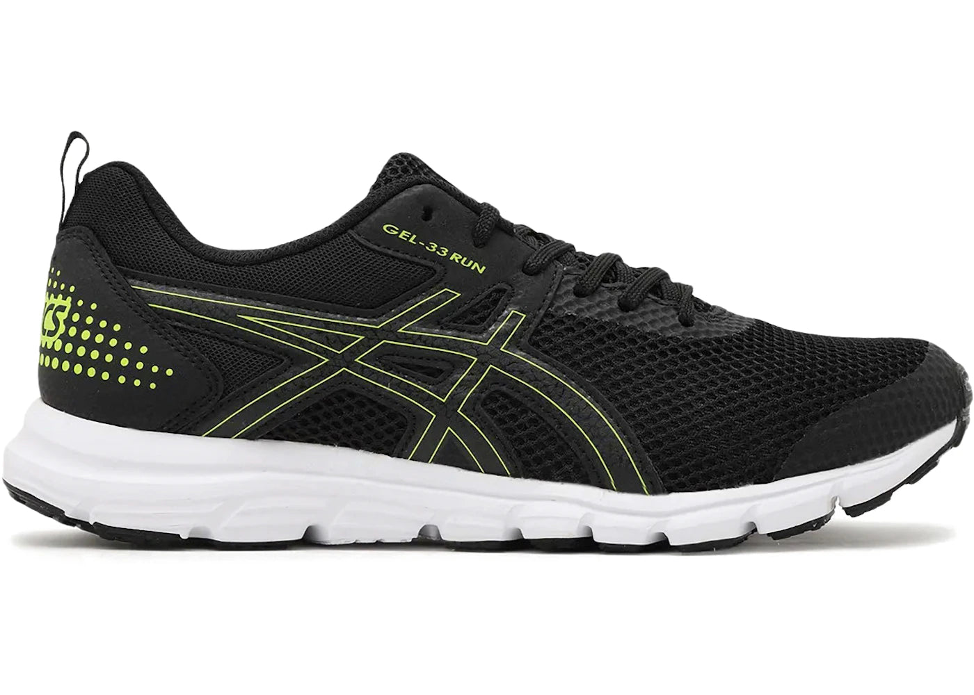 ASICS Gel-33 Run Black Hazard Green - vue secondaire A