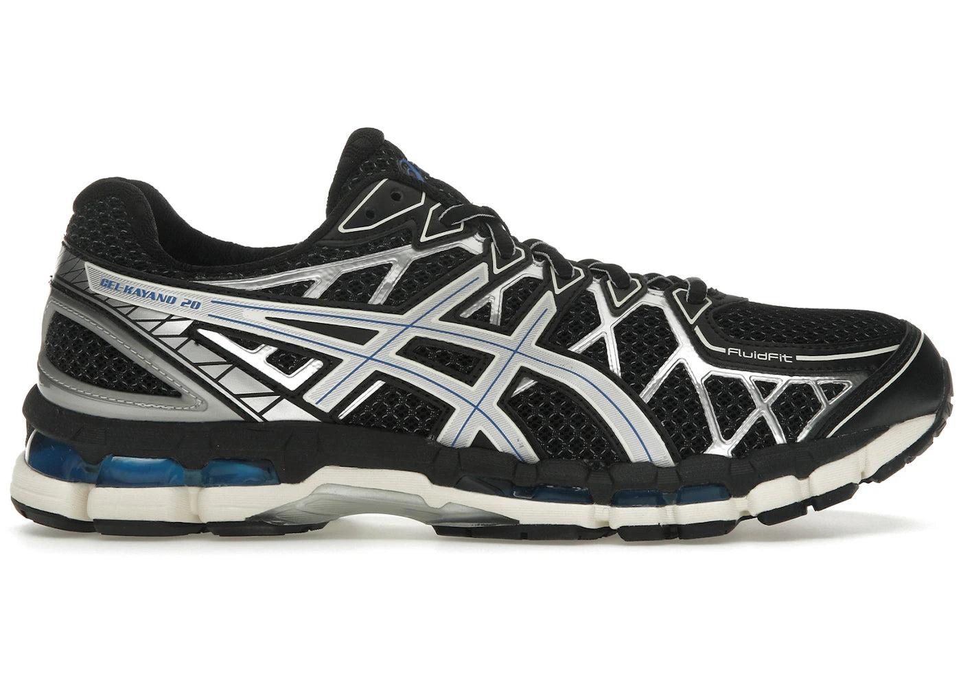 ASICS Gel-Kayano 20 Black Pure Silver - vue 360