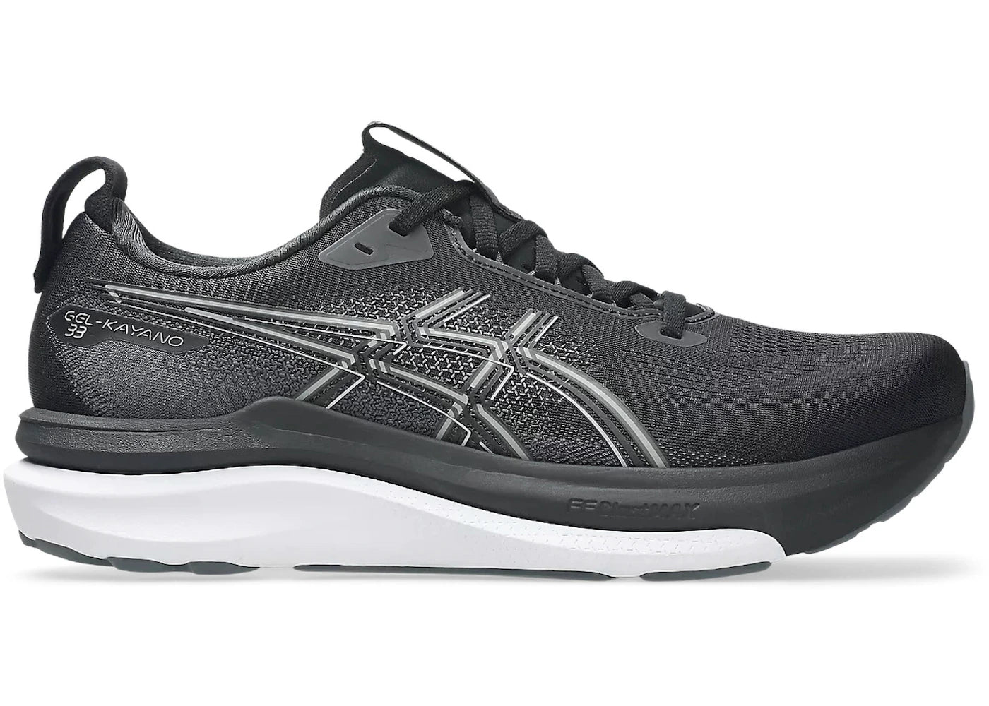 ASICS Gel-Kayano 33 Black White - vue 360