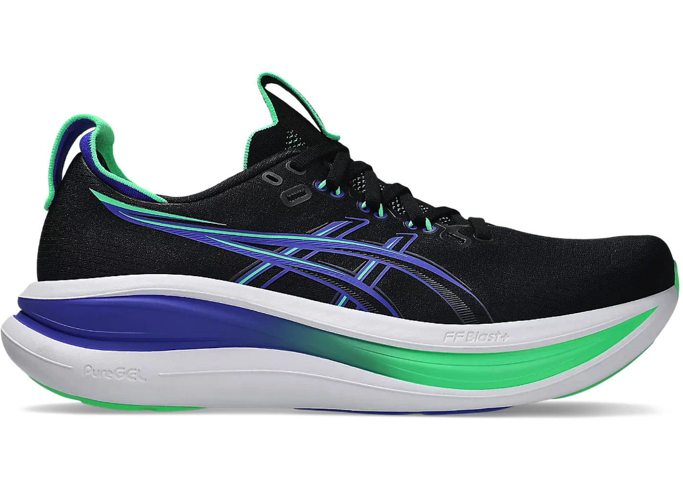 ASICS Gel-Nimbus 28 Black Cobalt Burst - vue 360