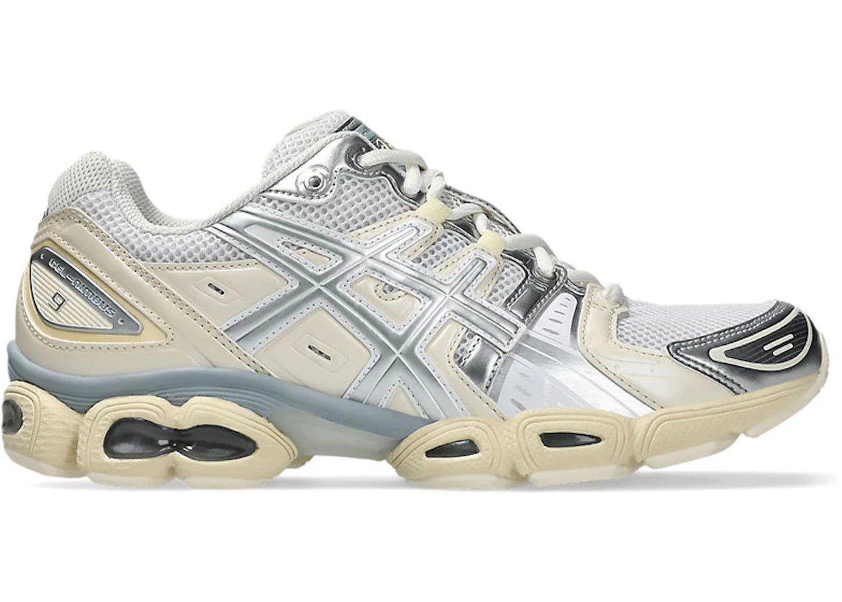 ASICS Gel-Nimbus 9 Weiß Rein Silber - vue 360