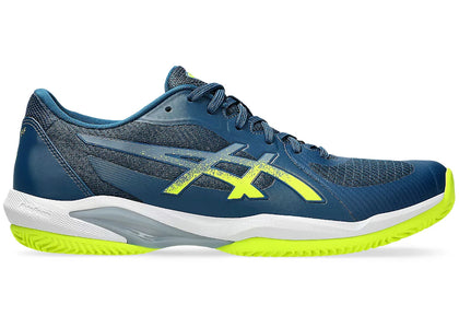 ASICS Solution Swift FF 2 Clay Court Mako Blue Safety Yellow - sneakers view 2
