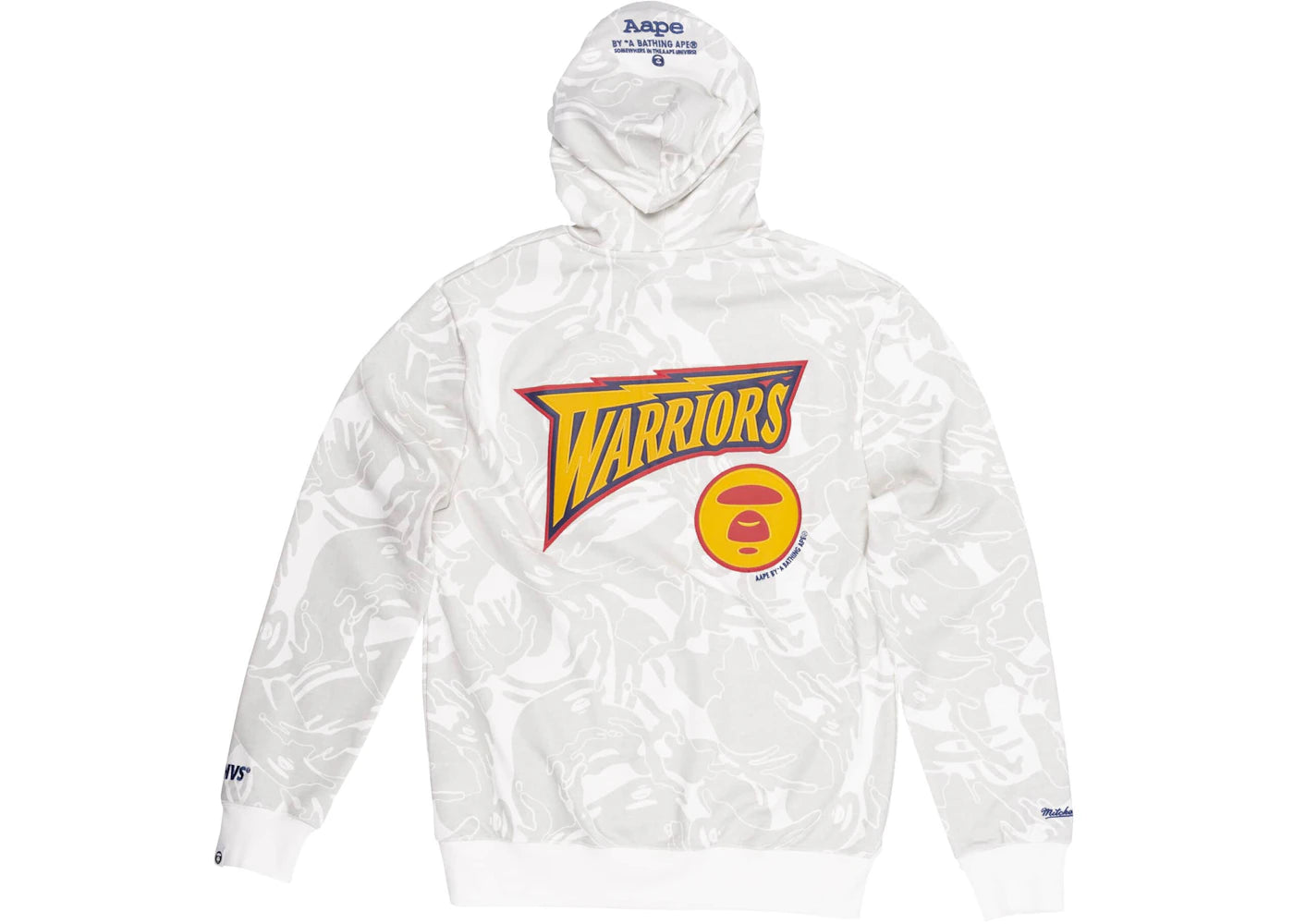 Aape x Mitchell & Ness Golden State Warriors Hoodie White - vue secondaire A