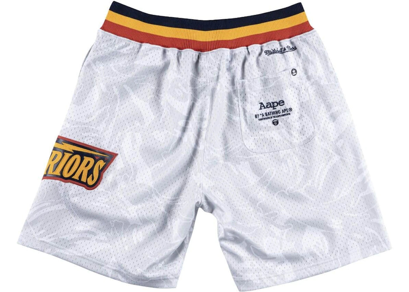 Aape x Mitchell & Ness Golden State Warriors Shorts White - vue secondaire B