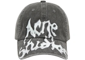 Acne Studios Gothic Logo Cap Faded Black - vue 360