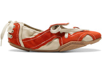 Acne Studios Lace-Up Suede Shoes Off White Orange (Women's)