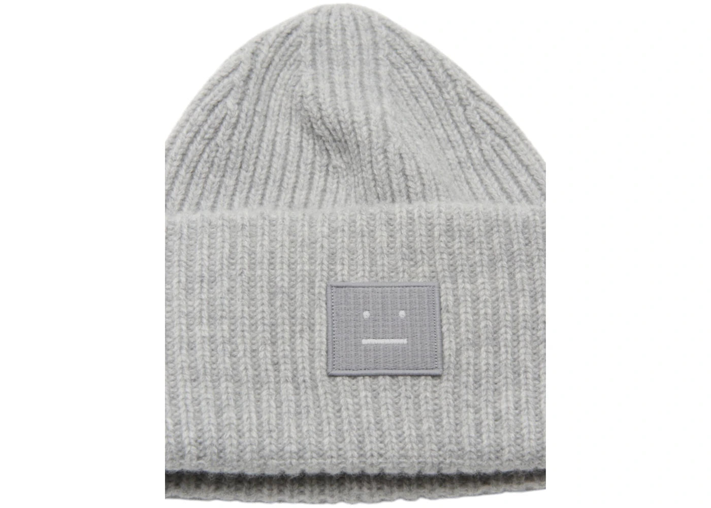 Acne Studios Large Face Logo Beanie Light Grey Melange - vue secondaire B