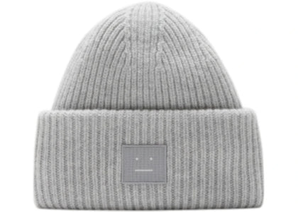 Acne Studios Large Face Logo Beanie Light Grey Melange - product view 2