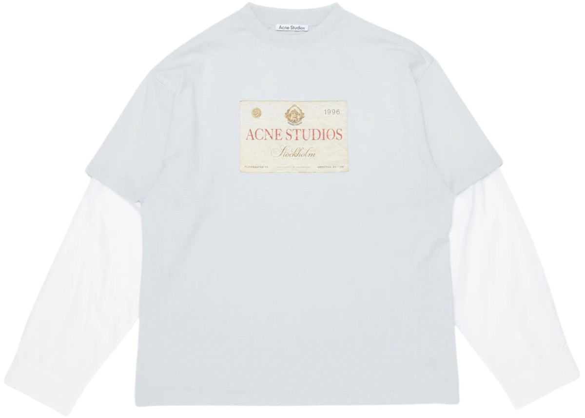 Acne Studios Layered Print T-shirt Dusty White - vue secondaire A