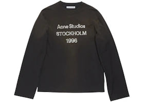 Acne Studios Logo Long Sleeve T-shirt Faded Black - vue 360