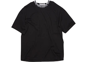 Acne Studios Logo Rib T-shirt Black - vue 360